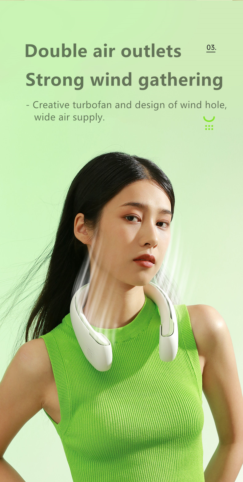 Factory Direct OEM/ODM Customization Rechargeable Travel Silent Small Fan Custom logo Ergonomic Wearable Neck Fan