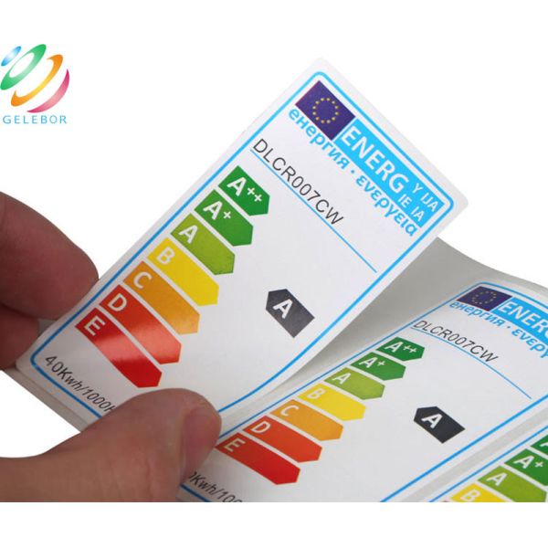 Self Adhesive Energy Efficiency PVC Label Sticker For Refridgerator Air Conditioner