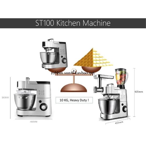 ST100 1500w Diecast Aluminium Professional Planetary Sand Mixer Kitchen Machine