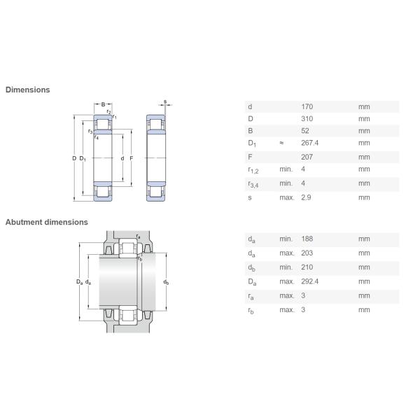 NU 234 ECM 170 X 310 X 52 MM Bearing Roller Cylindrical For Hoisting And Conveying Machinery
