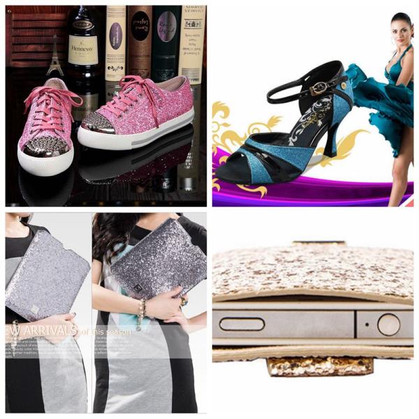 Elastic Fabric Backing Silver Glitter Fabric Soft And Sparkle Material