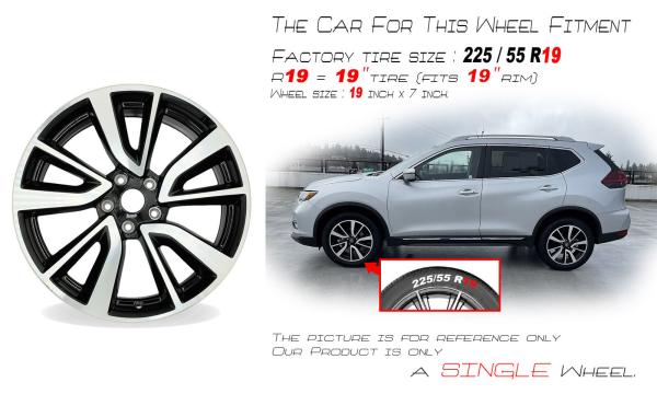 Replica Machined Wheels Rim 62748 19 For Nissan Rogue 17-20