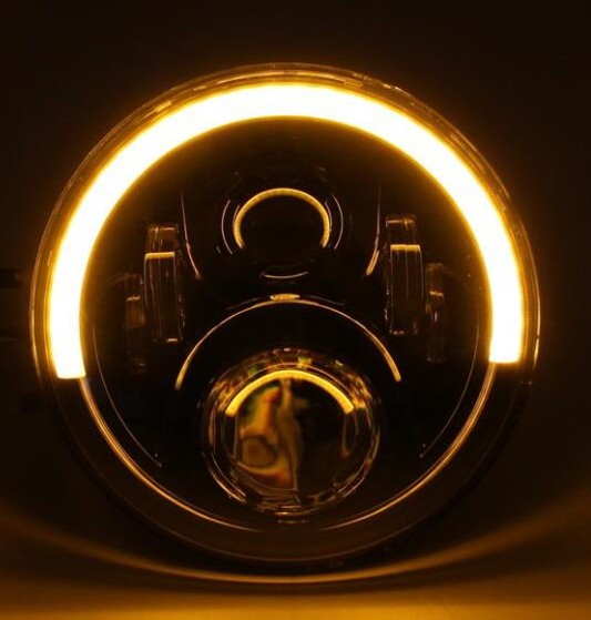 3rd generation angel eye Silver/Black bottom Round 7inch LED headlight 120W headlamp for jeep JK driving headlights