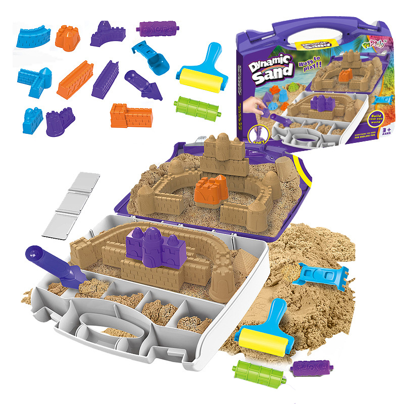 New Design 1000g Non-toxic Soft Magic Castle Mould Kit DIY Building Dynamic Sand