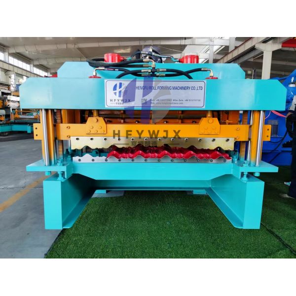980 Glazed Tile Roll Forming Machine with 16 Row Molding and Hydraulic Pressure Transmission PLC Control