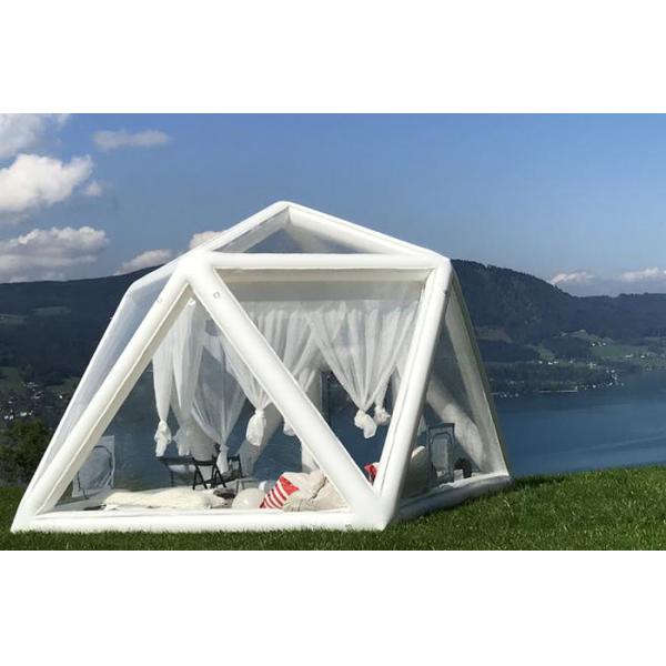 Starry Night Airtight Polygon Camping Tent Inflatable Bubble Hotel Dispense With Permanent Electricity Blower
