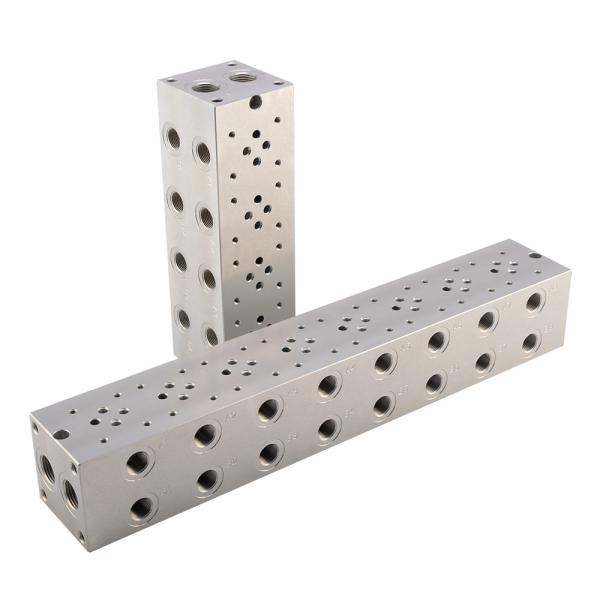 Bloque de válvula de cilindro hidráulico de aleación de aluminio Al6061 Bloque de manivela de mecanizado CNC