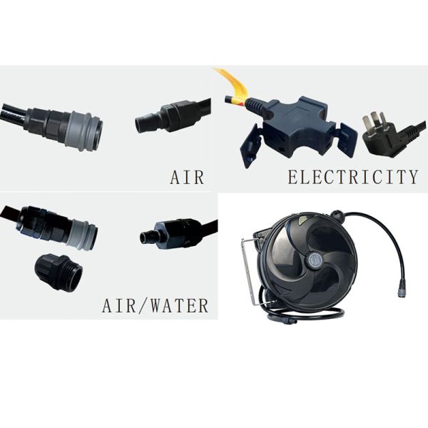 Air / Water / Electricity Drum Retractable Hose Reel High Pressure For Car Cleaning