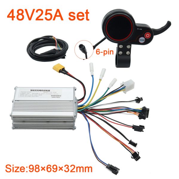 Kit controlador KUGOOM 4 para patinete eléctrico 48V20A con pantalla de instrumentos de 10 pulgadas TF-100 y accesorios de seis pines