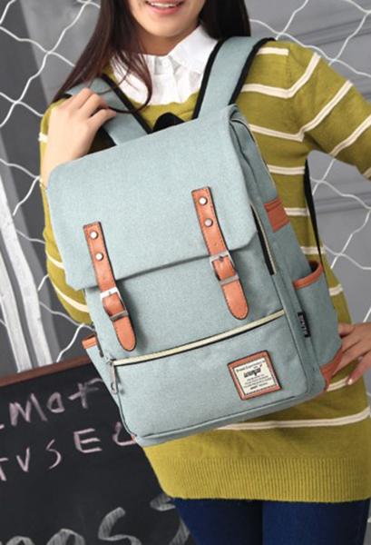 New design 2018 wholesale student laptop backpack popular canvas student backpack bag