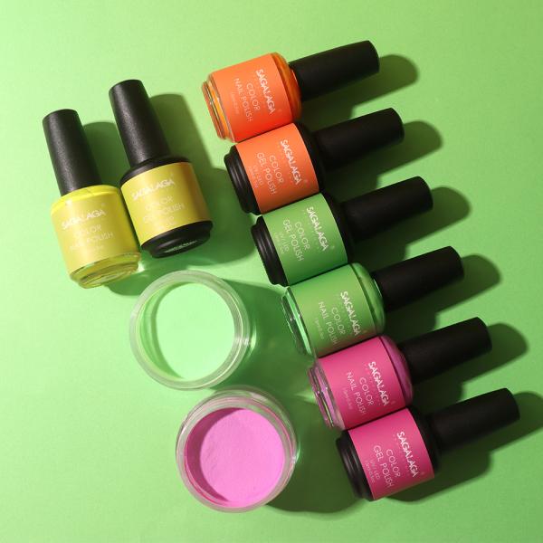 Nail Beauty Glitter 3 in 1 Acrylic Dipping Powder Color Match Air Dry Nail Polish With Uv Gel Polish Kit