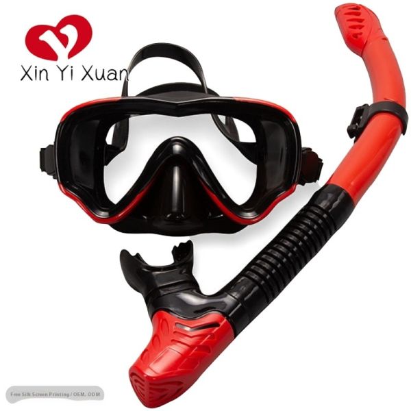 Deep diving mask dry breathing tube set - Adult style snorkel mask - Cross-border - Factory customized swimming and diving glasses