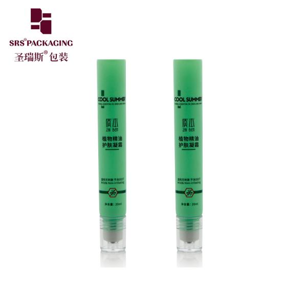 Cosmetic PE Roll On Tube Green D19mm 20ml With Silkscreen Printing