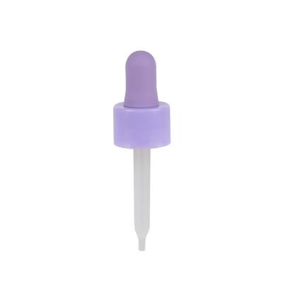 Purple Glossy Plastic Pipette Dropper 18/410 20/410 Cosmetic Packaging Dropper