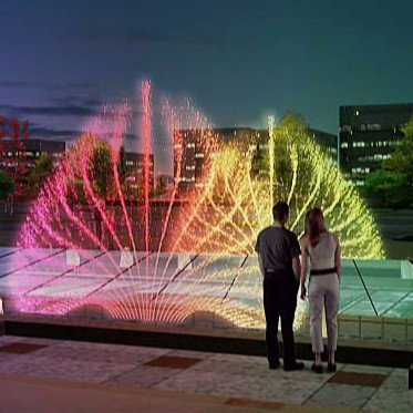 LEDのマルチメディア音楽踊る水噴水