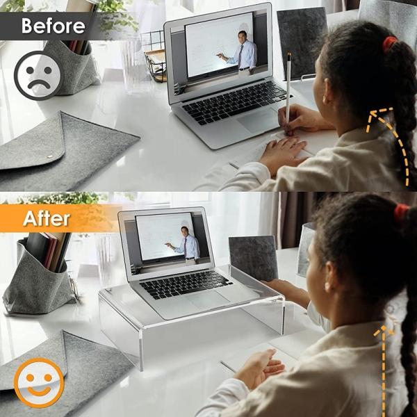 Acrylic Computer Riser With Drawers Monitor Monitor Keyboard Storage Laptop TV Screen Stand