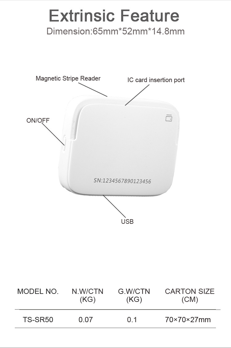 Mini Card Reader Terminal MPOS Device POS Android IOS System