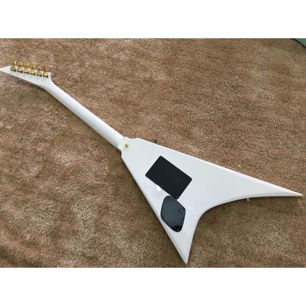 jackson custom guitar White color Golden hardwares Blocks inlay on rosewood fingerboard flying v electric guitar 6 strin
