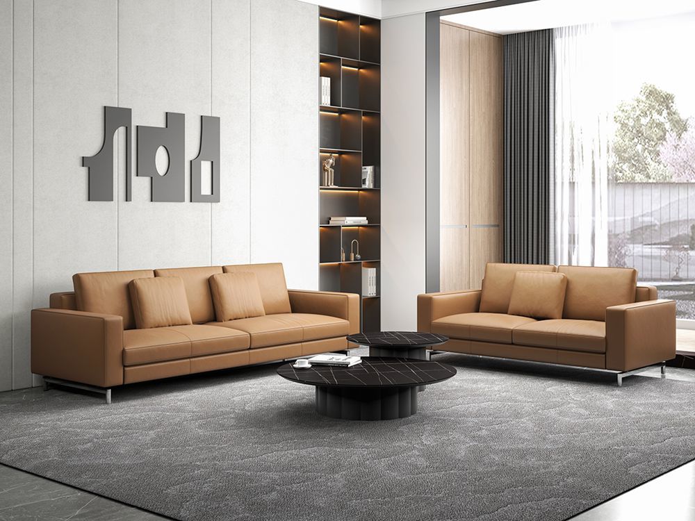 VIRGIS Modern Office Reception Sofa Office Leather Sofa OEM ODM Available For Office Lobby