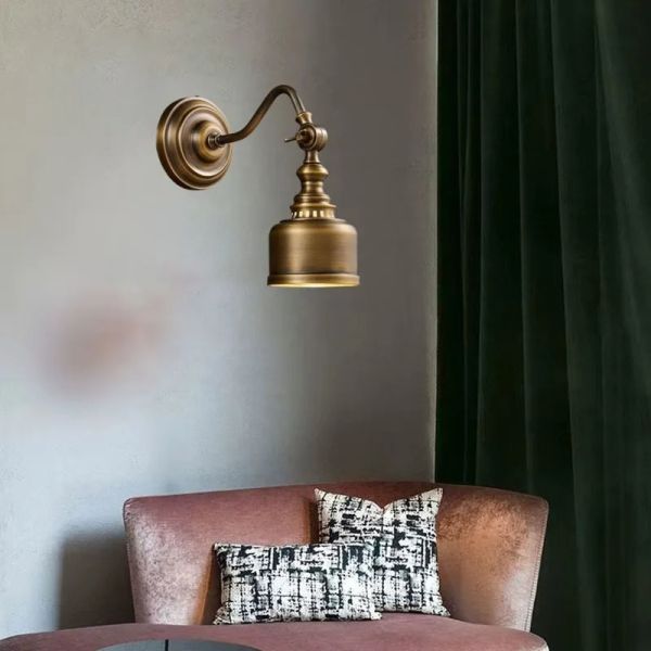 Clear Glass Indoor Parlor Bedside Stairs Hotel Lighting Old Copper Wall Lamp (WH-VR-129)