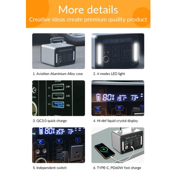 Электростанция USB c 500Wh лития 33.8Ah портативная