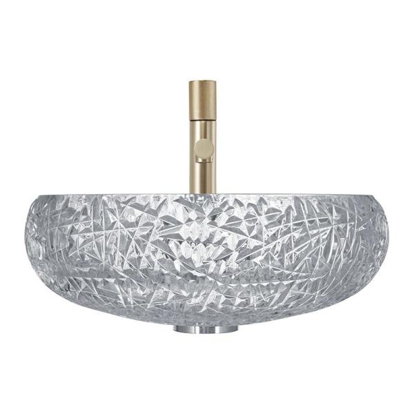 Ball Shaped Clear Glass Sink Bowl Countertop Mounted Home Decoration