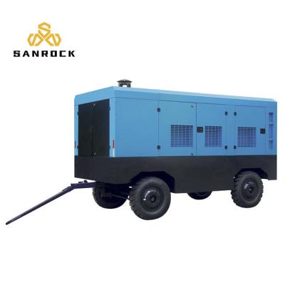 Compressor de ar de motor diesel de 162 kW com rodas Máquina de compressão de ar de parafuso de mineração