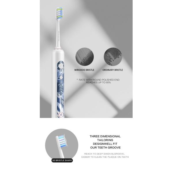 Звуковая электрическая зубная щетка Ультрамощная водонепроницаемая IPX7 ДуПонт головки щетки Электрическая зубная щетка со смарт-таймером
