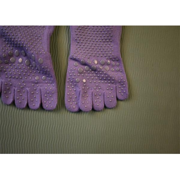 Настраиваемые 100% хлопчатобумажные нескользящие йога носки с пятью пальцами для повышения комфорта и фитнеса