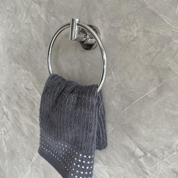 Heavy Duty Bathroom Towel Rings Simple Round Polished 304 Stainless Paper Towel Holder Wall Mount