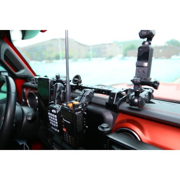 Jeep Wrangler JL Aluminum Center Console Bracket Dashboard Mount for Car Phone Holder