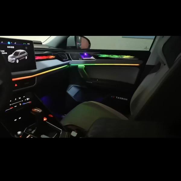 Piano Black Meteor Four Doors+Central Control 24 Lights Phantom Colored Ambient Light for TAYRON (23-24)