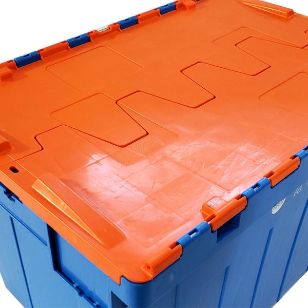 FIRST PP Logistics Nesting Tote Plastic Stackable Crate Container 67L Volume Silk Printing Logo