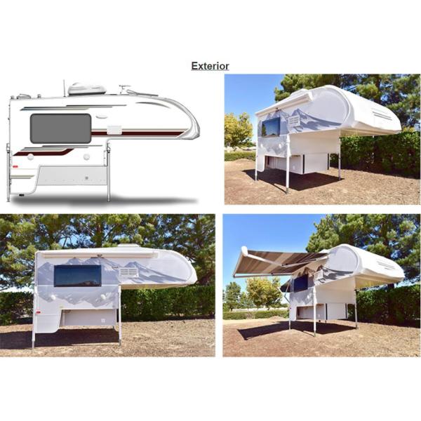 Le bruit ultra-léger vers le haut du campeur de lit de collecte avec la salle de bains prennent le campeur de camion