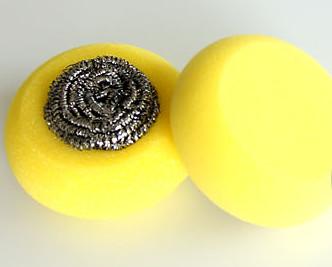 Long Guarantee Period Dish Washing Sponge With 410 Stainless Steel Scrubber