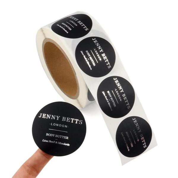 Customized Waterproof Logo Stickers for Perfume Candle Cake Box Packaging Hot Stamping Seal Labels