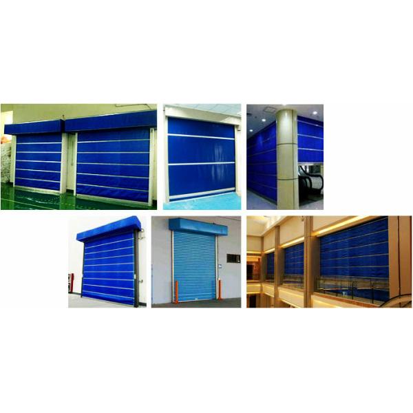 Голубая дверь гаража занавеса 0.25KW 1.2mm огнеупорная