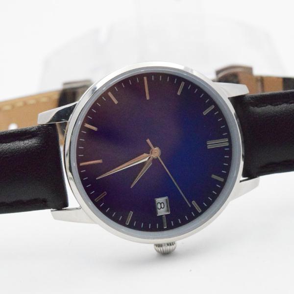 Swiss Ronda Movement Womens Stainless Steel Watch 5 ATM Black Leather Wrist Watch