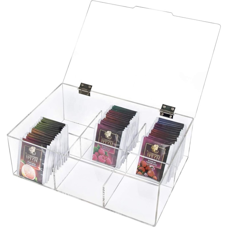 Clear Acrylic Trading Card Storage Box Multi-Compartment Organizer TCG Deck Game Cards Multifunctional Transparent Display Case