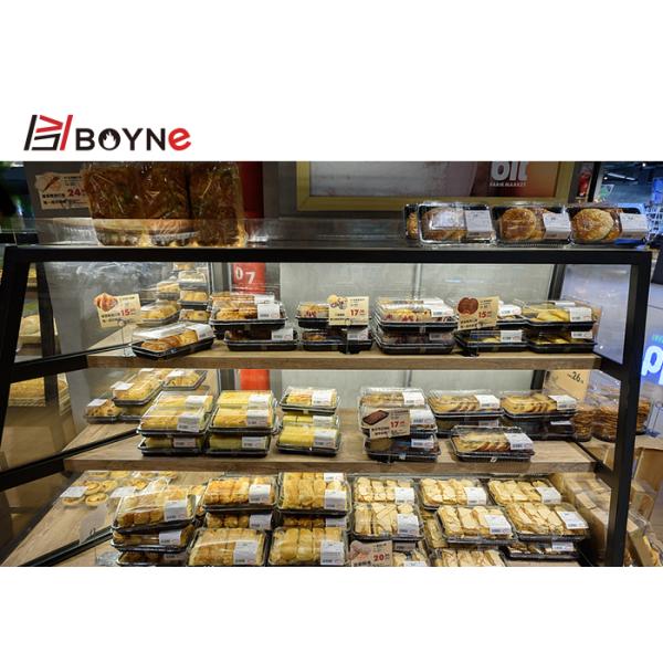 Tempered Glass Commercial Central Island Bread Cabinet For Coffee Shop