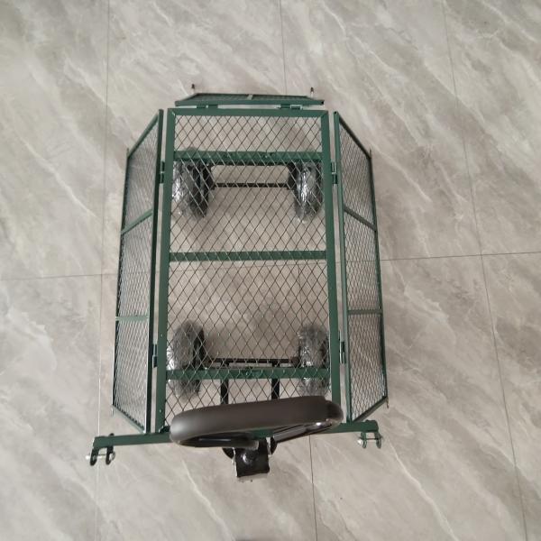 Heavy Duty Steel Mesh Utility Cart Wagon Wheelbarrow Steel Mesh 4.10/3.50-4 Wheels