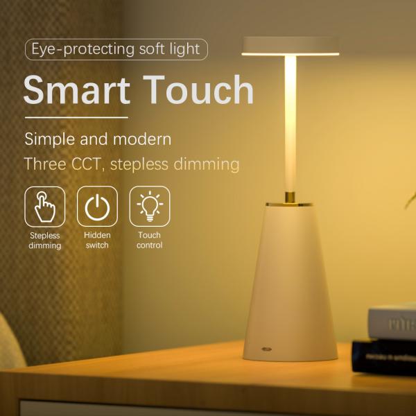 Metal Nightlight Bedside Lamp Wireless Rechargeable Table Lamp for Bedroom Decoration