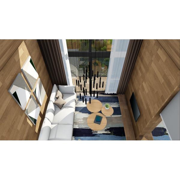 Luxury Prefab Loft House , Prefabricated Modular Homes Aluminum Structure Wooden Interior