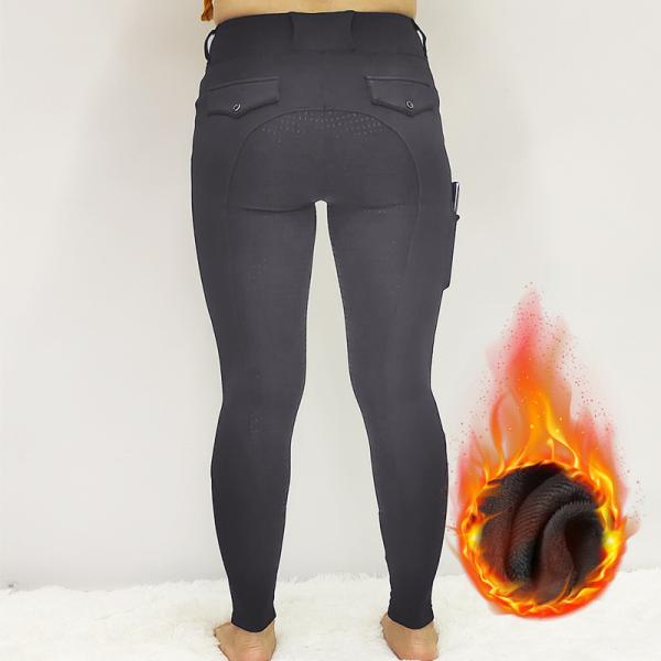 Почищенное щеткой гетры верховой езды зимы сжатие места серых полное для женщин