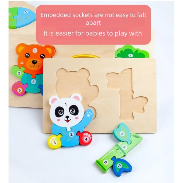 Wooden 3D Wholesale Customized Animal Food Chain Early Education Puzzle