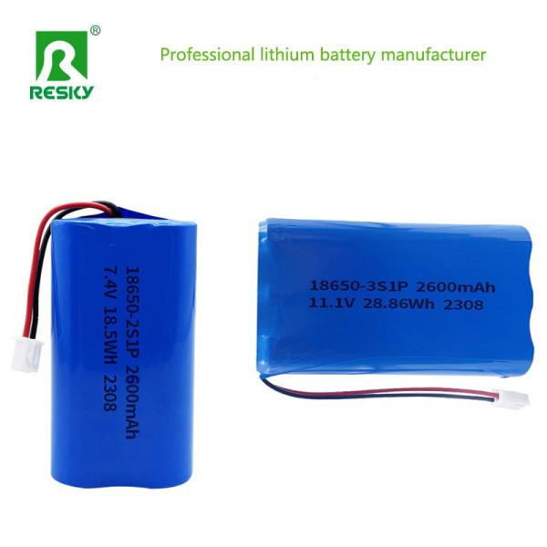 18650 Lithium Ion Batteries 11.1V 3s 2600mAh 28.86wh Rechargeable Li-ion Battery Pack