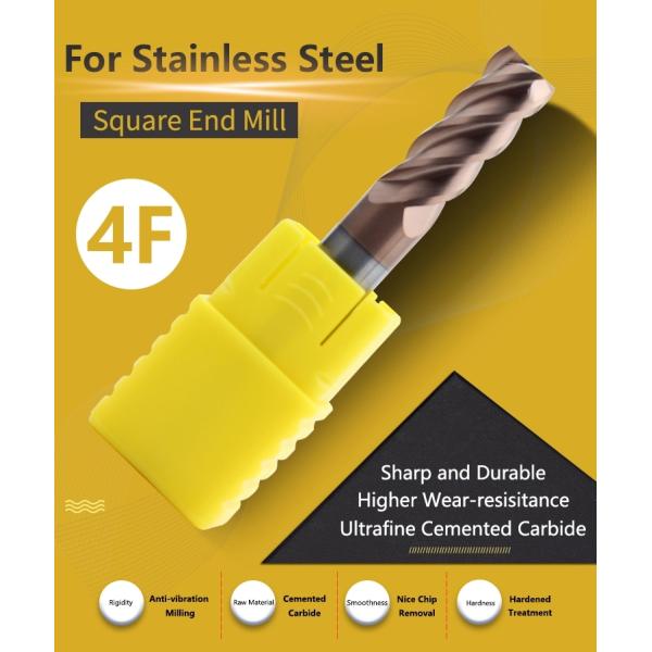 Специальный дизайн твердого карбида конечный мельница 6x50 мм-4F сварка для нержавеющей стали