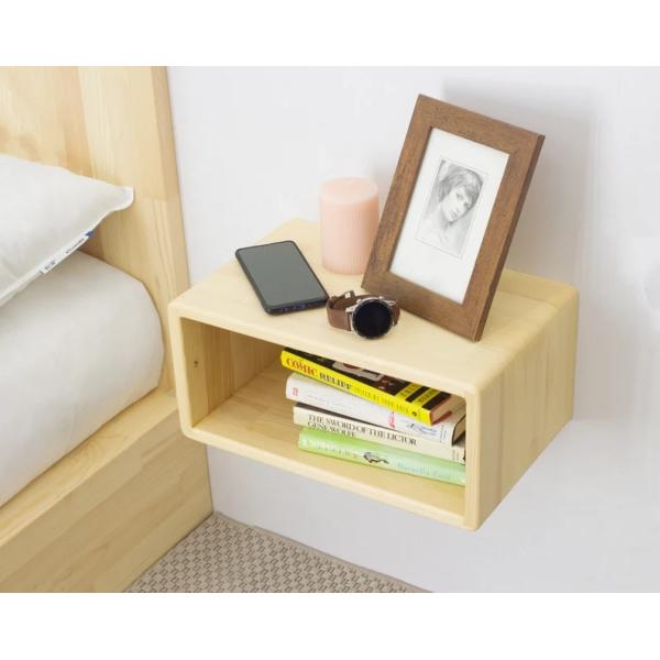 Modern Style Floating Nightstand Wood Bedside Tables  Nightstand Shelf Handmade Furniture Bedside Wall Shelf