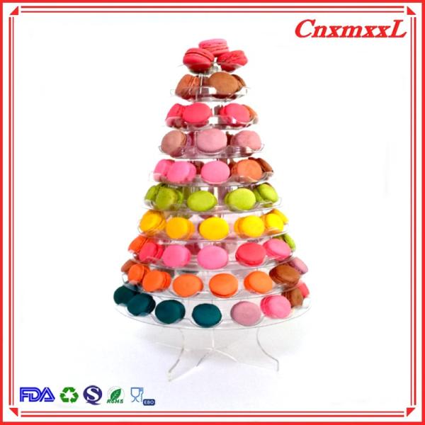 10 tenedores plástico elegante del soporte de la torre de la exhibición del macaron de la grada/de la capa para el banquete de boda