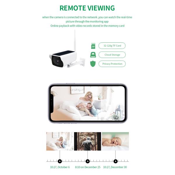 La vision nocturne sans fil futée Hd imperméabilisent la caméra solaire de télévision en circuit fermé de Wifi